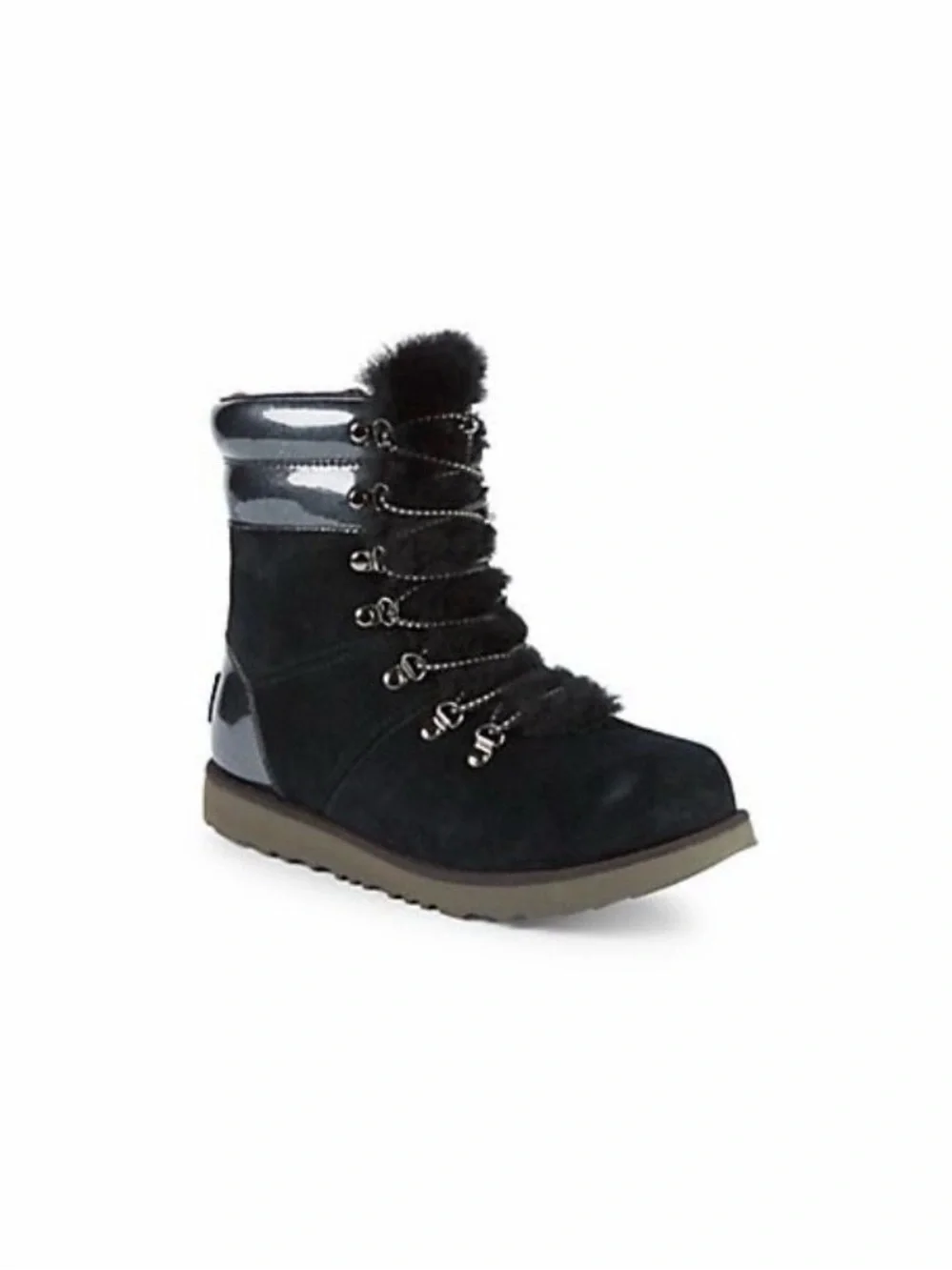 UGG Australia Boy's Metallic Trim Suede Booties Sz 1